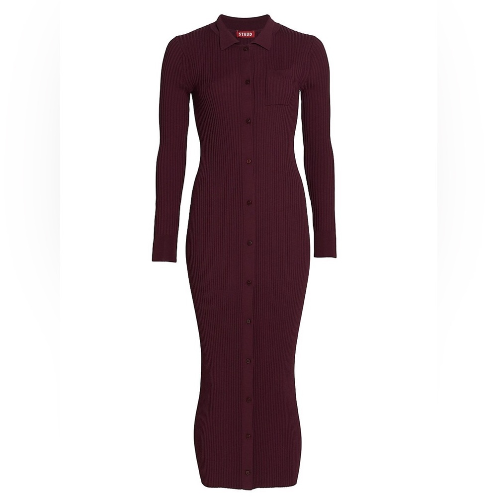 STAUD Napa Ribbed Sweater Dress